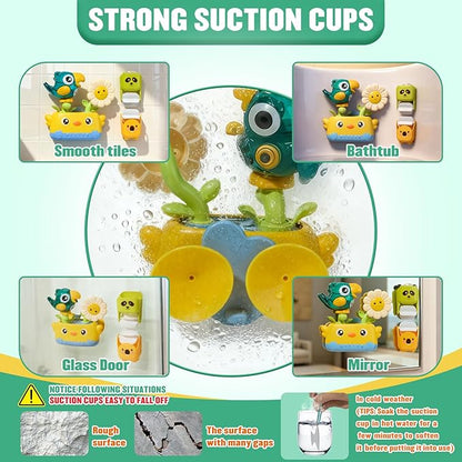 Baby Bath Toys for Kids Ages 1-3 Mold Free Bath Toys for Toddler 2-4 with Interactive Sensory Bathtub Water Pool Shower Toys with Bath Cups for 12+ Months Boys Girls Christmas Birthday Gifts