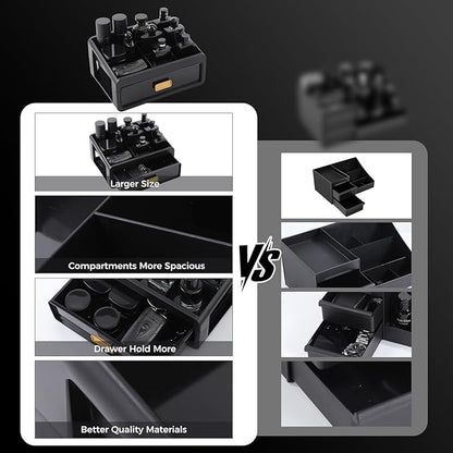 Organizer For Men,Bathroom Organizers,Cologne Organizer,Dresser Organizers,Bathroom Sink Organizer,Counter Storage,Cologne Stand,Drawer Perfume Display Holder,Gifts for Mens(BLACK)