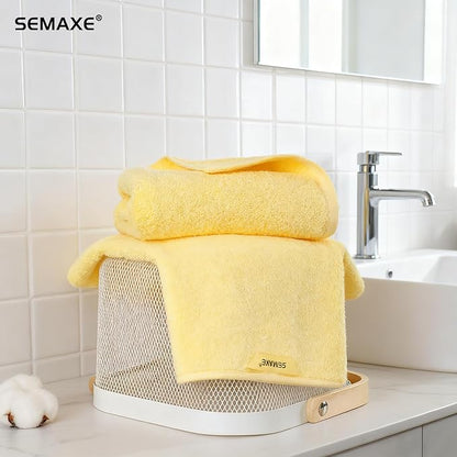 SEMAXE 12 Pack Hand Towels for Bathroom, 100% Cotton Towels with Hanging Loops, Soft and Highly Absorbent, Hand Towel Set for Gym, Shower, Hotel, Spa and Kitchen, Yellow