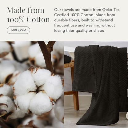 NY Loft 100% Cotton 2 Pack Bath Sheet Towel Set | Extra Large Oversize Bath Towels | Absorbent & Quick-Dry | Textured and Durable Cotton | Black