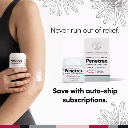 Penetrex Joint & Muscle Therapy - Soothing Comfort for Back, Neck, Hands, Feet - Premium Whole Body Rub with Arnica, Vitamin B6 MSM & Boswellia - 4oz Cream (3 Pack)