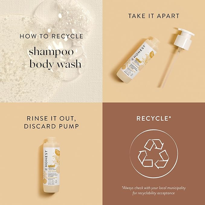 The Honest Company 2-in-1 Cleansing Shampoo Body Wash Gentle for Baby Naturally Derived Tear-free Hypoallergenic Citrus Vanilla Refresh 10 fl oz