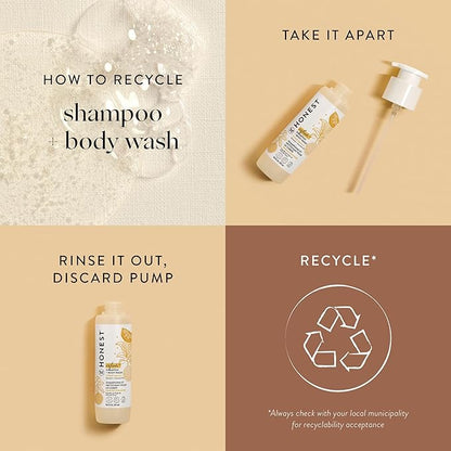 The Honest Company 2-in-1 Cleansing Shampoo Body Wash Gentle for Baby Naturally Derived Tear-free Hypoallergenic Citrus Vanilla Refresh 10 fl oz