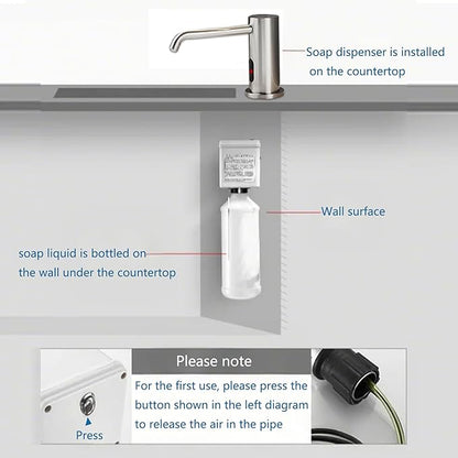Automatic Soap Dispenser Touchless for Kitchen and Bathroom, Sink Built in Commercial Electric Soap Dispenser,Upgraded Infrared Sensors Brass Material, with Bottle and Pump 33.81oz/1000ml