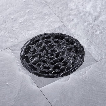 RANDOM Round Shower Drain Kit Matte Black with Adjustable Base Flange,4 Inch Shower Drain Cover with Threaded Adapter,Removable Invisible Look 304 Stainless Steel