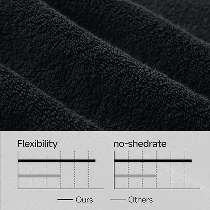 REDKISS Luxury 100% Cotton 8 Piece Bath Towel Sets, 2 Bath Sheets (35x70 in), 2 Hand, 4 Washcloths, Super Absorbent & Quick-Dry Shower Towel for Bathroom Spa Gym Hotel Yoga - Black