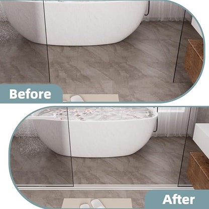 118Inch New Shower Threshold Water Dam Barrier,Collapsible Self-Adhesive Silicone Shower Water Guard for Bathroom Bathtub and Kitchen,Shower Water Blocker Suitable for Wheelchair Acces(Transparent)
