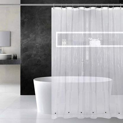 Barossa Design Shower Curtain Liner with 6 Magnets - Heavy Duty PEVA Plastic Shower Curtain for Bathroom, Waterproof Vinyl & See Through Bath Liner, Metal Grommets - Clear, 72x72