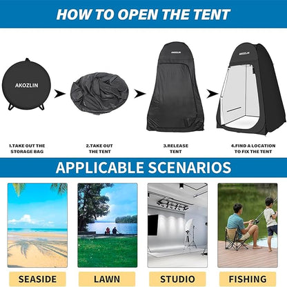 AKOZLIN Portable Pop Up Shower Tent Instant Privacy Dressing Changing Tent Outdoor Shower Room Camp Toilet Tent