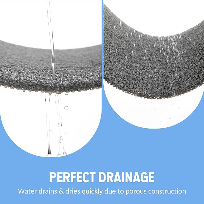 Non-Slip Bathtub Mat, Anti Slip Shower Mat, Fast Drying Bathtub Mats, Foot Scrubber Mat, Anti Slip Mat for Tub, Floor, Bathroom, Kitchen, Home, Hotel (Grey 47"×16")