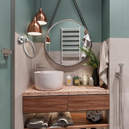 DGYB Suction Cup Hand Towel Ring Brushed Nickel Hand Towel Holder for Bathroom Wall SUS 304 Stainless Steel Kitchen Towel Hanger