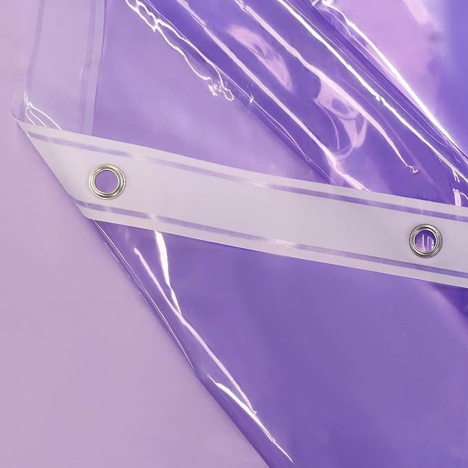 Barossa Design Clear Lavender Long Shower Curtain Liner 78" Height - 3 Magnets & Waterproof Lightweight PEVA Shower Liner for Bath Tub, PVC Free, Metal Grommets, Clear Lavender, 72x78