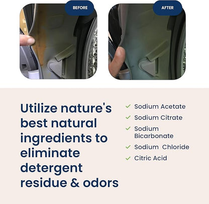 Truly Free Laundry Washing Machine Cleaner and Deodorizer | Top Load & Front Load Washer Cleaner for Grime, Mold, Odor Remover | Safe for HE Washing Machines & Septic Tanks, Non Toxic, Natural, Clean