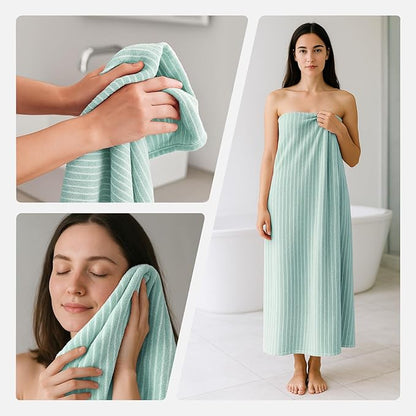 REDKISS Ultra Soft Bath Towels Set of 6 Large 35"x70" | 100% Microfiber, Highly Absorbent & Quick Dry | sage Green Towels for Bathroom, Spa, Gym | 2 Bath, 2 Hand, 2 Washcloths