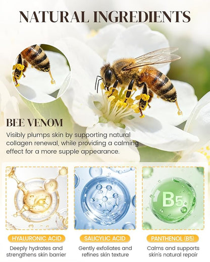 Bee Venom Comprehensive Cream, Bee Venom Skin Treatment Cream, All-in-One Nourishing Treatment with Hyaluronic Acid, Lifting Firming Repair Moisturizer, Natural Gentle Formula for All Skin, 60g * 2PCS