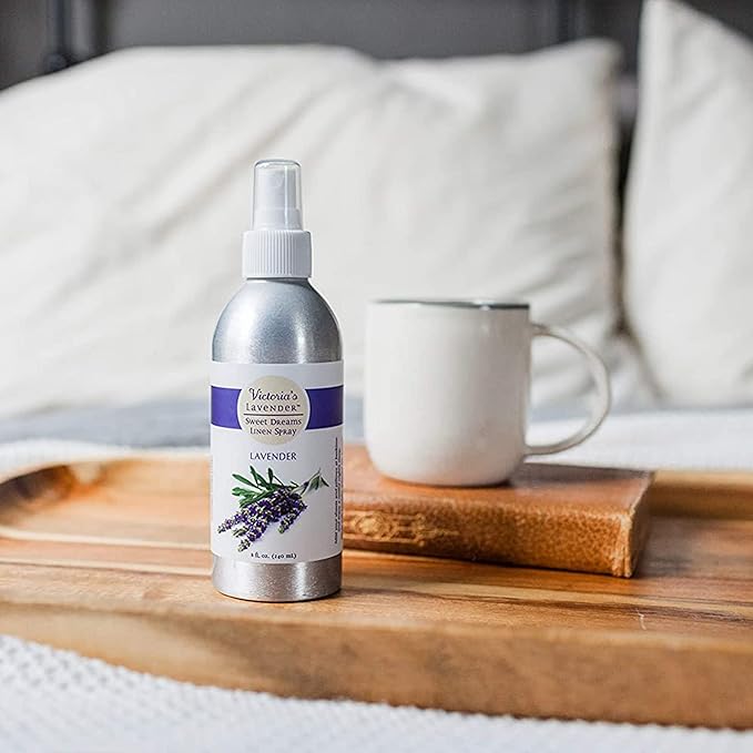 Victoria's Lavender Linen Spray for Bedding, Pillow Spray for Sleeping Better, Pure Lavender Essential Oil Handmade in Oregon, Made in USA (8 oz)