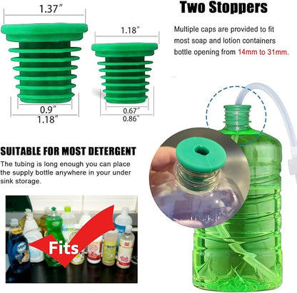 Sink Soap Dispenser Extension Tube Kit with Upgraded Check Valve, 47" Under Counter Soap Dispenser Tube for Kitchen Sink, Fit Most Soap Containers, Strong Suction, No More Tiny Bottle Daily Refills