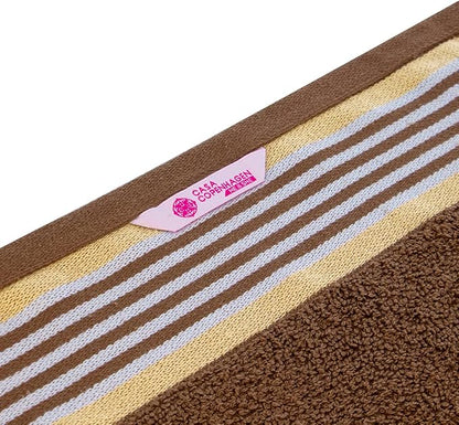 CASA COPENHAGEN He & She 2 Pieces Large Bath Sheet Set- Brown + Beige, 550 GSM, Designed in Denmark Made of Soft Egyptian Cotton for Bathroom, Kitchen & Shower