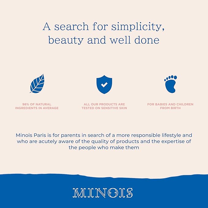 MINOIS PARIS Baby Wash and Shampoo | Gentle Baby Body and Hair Wash with Orange Blossom & Honey | Natural Toddler Shampoo for Sensitive Skin | Made in France 500ml