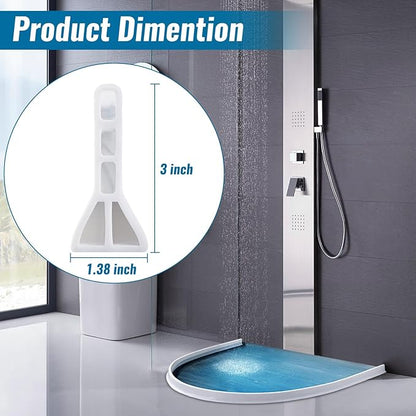 3" High Shower Threshold Water Dam 39" Long Collapsible Shower Water Splash Guard Self-adhesive Shower Barrier Bath Water Stopper To Keep Dry and Wet Separation Bathroom Kitchen (3.3Ft)