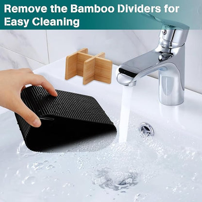 Black Toothbrush Holder - Bamboo Toothbrush Holders for Bathrooms Electric Toothbrush Holder Organizer Kids Toothbrush Holders for Bathrooms Countertop