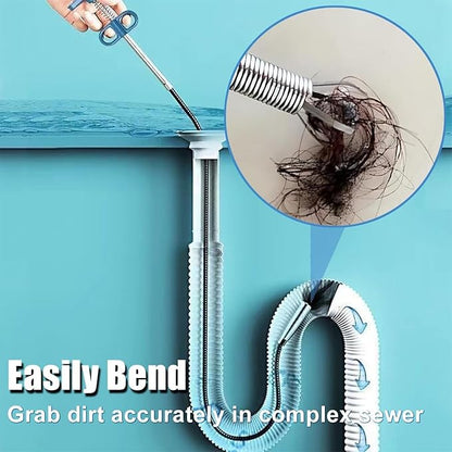Drain Snake 61 Inch Flexible Claw Grabber Tool with 4 Claws Bendable Hose - Flexible Grabber Claw Pick Up Reacher Tool for Clogged Drains Opener Cleaning