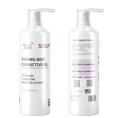 Absonic Sculpt Firming Cavitation Conductive Gel - Toning Gel Enriched with L-Carnitine & Green Tea Extract for Body Cavitation, Sculpting & Tightening Devices - 8.5oz Bottle - Made in USA