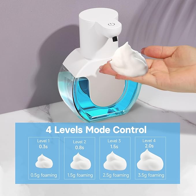 2 Pack Automatic Foaming Soap Dispenser 14.2oz/420ML Touchless Automatic Foaming Soap Dispenser,Rechargeabled Wall Mounted Smart Pump for Bathroom Kitchen