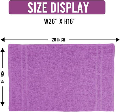 Hand Towels (Pack of 24) Purple Economy Salon Towels - 100% Cotton Spa Towel – 16 x 27 Inches Highly Absorbable, Facial, Gym, Hair Towels Face Towels Bulk (Not Bleach Proof)