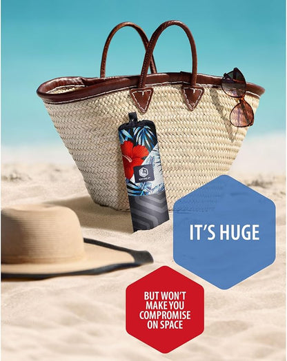 VENTURE 4TH Microfiber Beach Towel: Quick-Dry, Compact, Sand-Free, Absorbent, Sandproof and Lightweight - Perfect for Camping, Beach, and Roadtrips (Midnight Bloom Design | 35x78 inches)