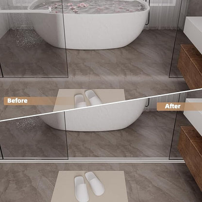 118” Transparent Shower Threshold Water Dam Stopper for Dry and Wet Separation,Self Adhesive Collapsible Walk in Shower Splash Guard Seal Strip,Silicone Sink Edge Water Barrrier for Bathroom,Kitchen