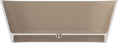 Stone Resin Freestanding Bathtub 59", Terrazzo Bathtub Soaking Tub, Solid Surface Stand Alone Bathtub with Drain & Integrated Slotted Overflow AMFS-MY008