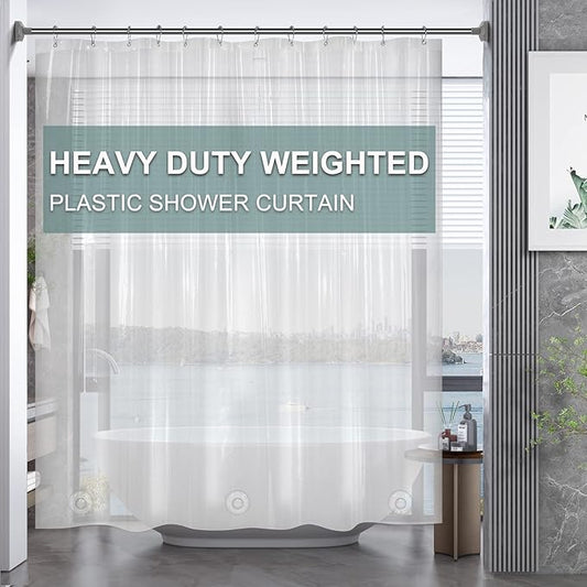 AmazerBath 78 Inch Shower Curtain Liner Clear Plastic, Long Shower Curtain Heavy Duty 8G, Premium PEVA Weighted Shower Curtains for Bathroom with 3 Big Stones and Grommets, 72x78 Inches