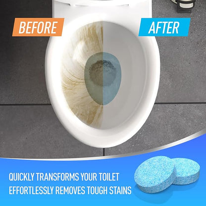 Automatic Toilet Bowl Cleaner Tablets 40 Pack, Long-Lasting Drop-in Tank Tablets with Sustained-Release Technology, Fight Tough Stains & Odors, Household & Commercial Use, Compatible with Most Toilets