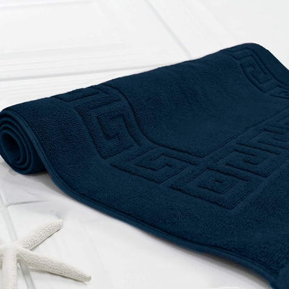 DAN RIVER Greek Cotton Bath Mats Set of 2 – Not a Bathroom Rug, Ultra Soft, Highly Absorbent & Machine Washable Bath Mat Towel for Bathroom Floor Mat – Durable, Quick-Dry, 21x34 Inches, Blue Opal