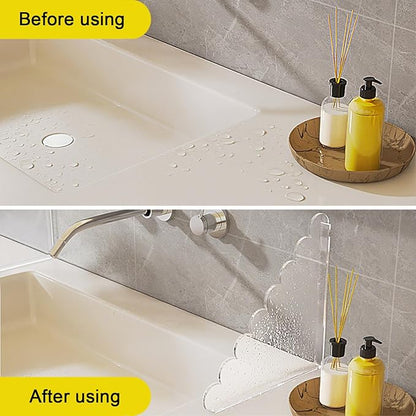 LUGUNU 2 Pack Acrylic Shower Splash Guards 9.4x9.4 In,No Drill Self-Adhesive Bathroom Water Barrier,Leak Resistant Corner Guards for Walk in Shower/Tub,Keep Water In & Floor Dry,Tool-Free Installation