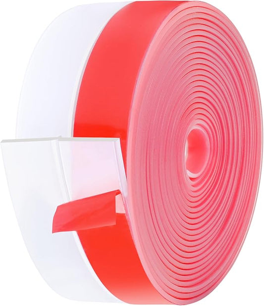 MYFAMIREA Door Weather Stripping 2IN (W) x 20FT (L) Door Draft Stopper Seal Tape Silicone Seal Strip Self Adhesive Shower Sweep Insulation Tape Side Bottom Strip for Sliding Glass Window Gap, Clear