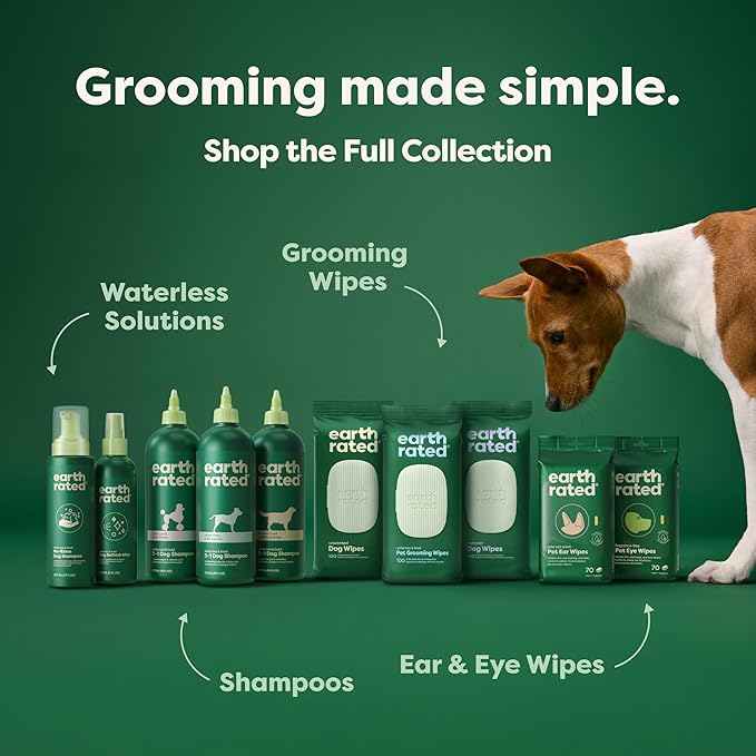 Earth Rated Hypoallergenic 3-in-1 Deshed Dog & Puppy Shampoo & Conditioner, Deodorize 98.5% Natural, 16 oz