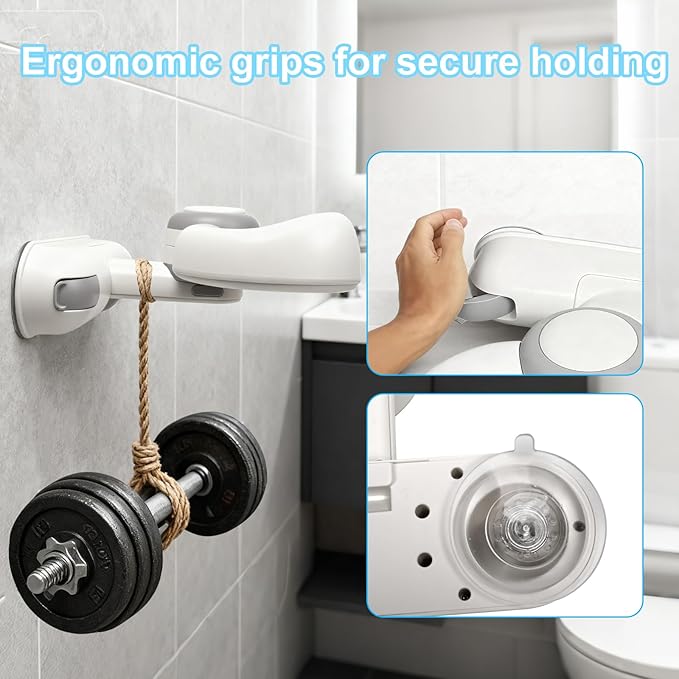 Baby Shower Stand, No-Drill Bath Support with Strong Suction Cups, Adjustable Foldable Baby Bath Helper for Toddler Standing Assist, Ideal Gift for Infants 6-36 Months