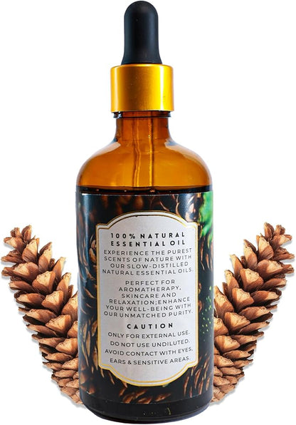 Luxurious Cedarwood Essential Oil by Enhanced Essentials|Pure & Natural|for Home,Diffusers,Skin,Aromatherapy, Bath,Massage,Perfume,Gifting,Soap & Candle Making|with Glass Dropper| 3.38 fl oz (100 ml)