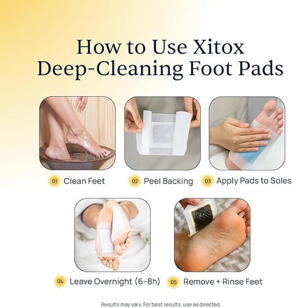 Simple Promise - Xitox Deep Cleansing Foot Pads - Supports Restful Sleep & Helps Remove Tension - Natural Herbal Ingredients for Feet - Comfortable Adhesive & Easy Peel - 30 Foot Patches - Mint Aroma