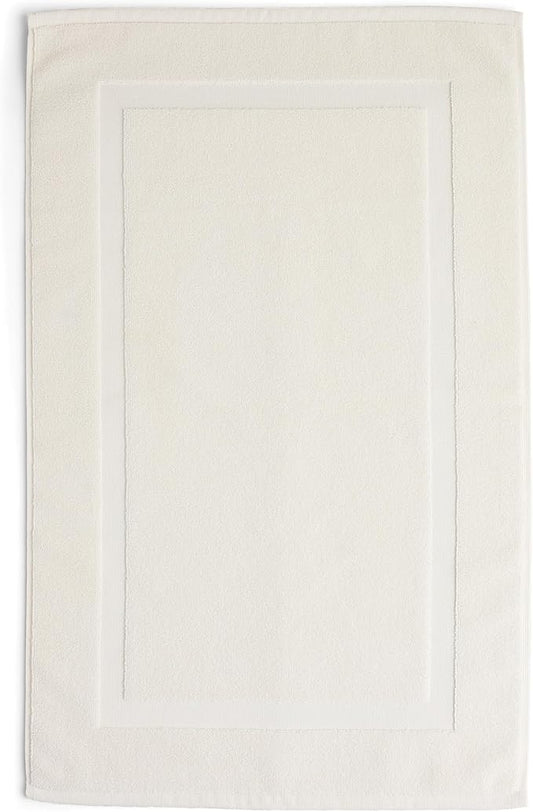 Preston Lane Douro Bath Mat – 100% Cotton, Plush & Absorbent Quick-Dry Bathroom Rug – Hotel-Quality Floor Mat for Shower or Tub, Made in Portugal, Alabaster