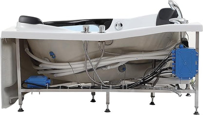 Empava 2 Person Whirlpool Bathtub,Corner Jetted Bathtub with Heater,Corner Jetted Tub with Light,Spa Bath tub with 10 Jets,Hydro Massage Tub with Chromatherapy,ETL Certified