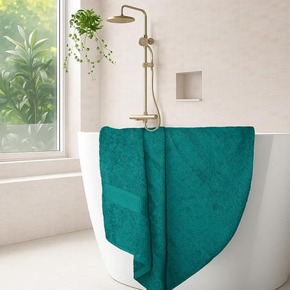 RIVERSIDE 100% Ring Spun Cotton Large Bath Towels Set of 4, 27 x 54 Inches – Quick Dry, Soft & Highly Absorbent Towels for Shower & Bathroom – Luxury 600 GSM Towels for Home, Spa, Gym, Hotel, Teal