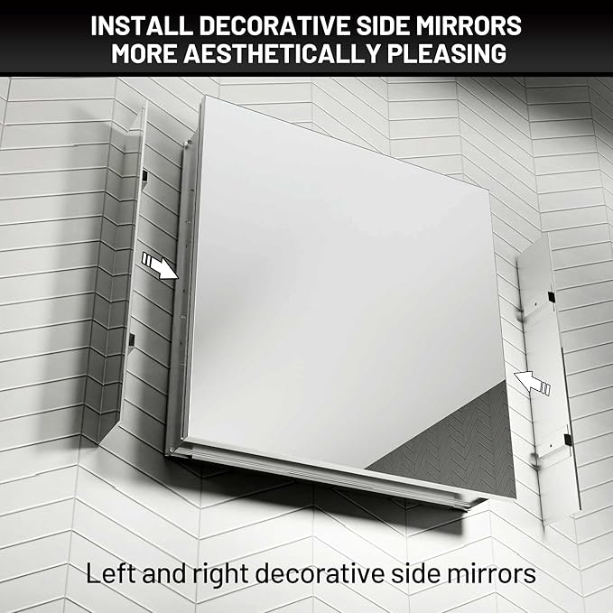 16 x 24 Medicine Cabinet Mirror for Bathroom,Assembly Required,Aluminum Alloy Frame,Recessed/Surface Mounted,Reversible L/R Door,Adjustable Shelves,Bathroom Medicine Cabinet with Mirror