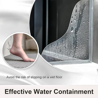 Shower Splash Guard Set, Waterproof Self-Adhesive Shower Corner Splash Panels for Bathtubs and Sinks Prevents water from splashing outside the shower or bathtub 2-Piece Set (7.28 x 8.07 inches)