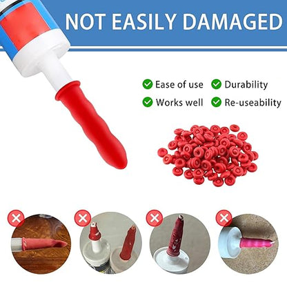 10 Pcs Caulk Tube Sealer Caps, Caulking Gun Tip Caps, Caulking Tool Accessory, Caulk Sealer Saver for Open Caulking Tube Sealing and Preserving, with Storage Box for Easy Storage