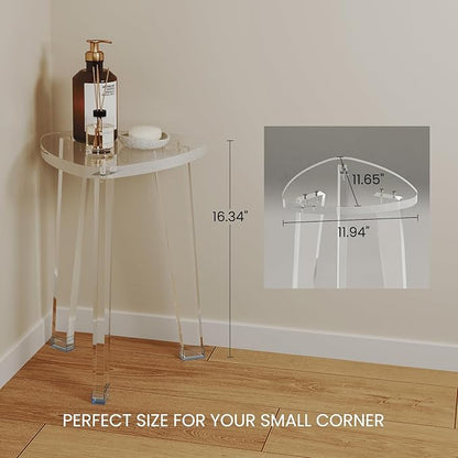 Acrylic Corner Shower Stool for Shaving Legs 11.65" D X 11.94" W X 16.34" H, Heavy Duty Shower Foot Rest, for Inside Shower, Waterproof Non-Slip