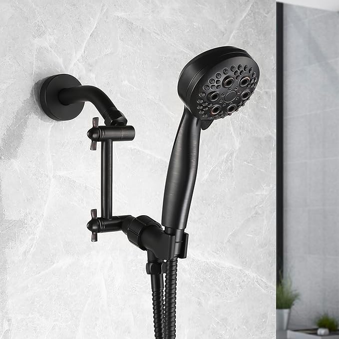 Shower Arm Extension, Solid Brass Shower Extender with Lock Joints, Lower or Raise Rain or Handheld Shower Head to Your Height & Angle (5 Inch, Oil Rubbed Bronze)