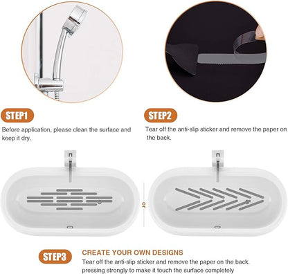 Non-Slip Bathtub Stickers,24 PCS Safety Bathroom Tubs Showers Treads Adhesive Decals Scraper (Gray)